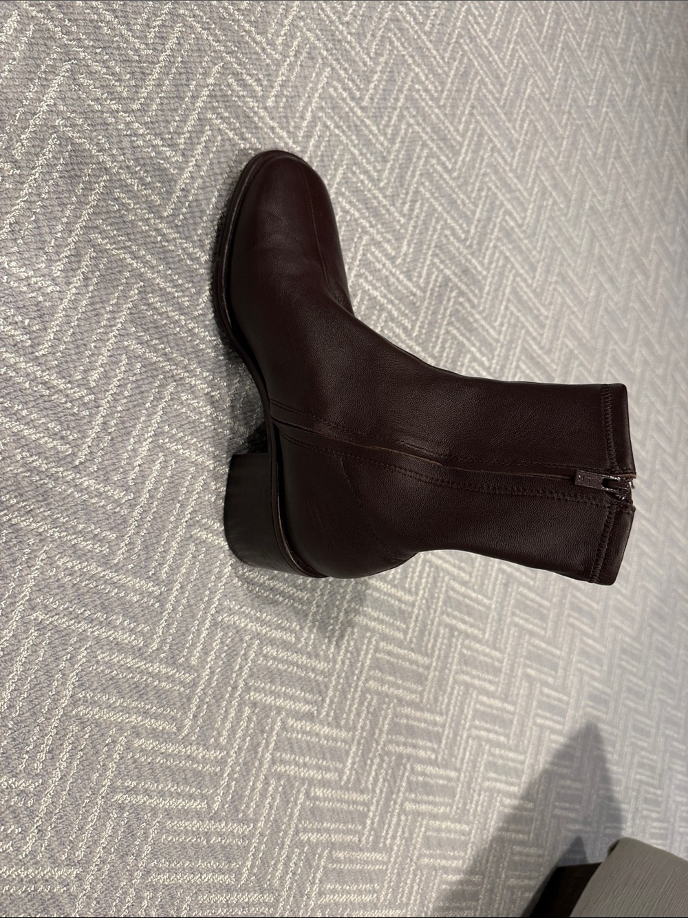 Loeffler Randall Dark Brown Leather Zip Ankle Boot